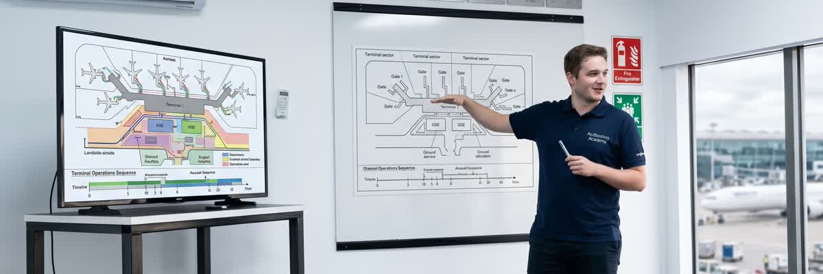 Gestión aeroportuaria en entorno profesional
